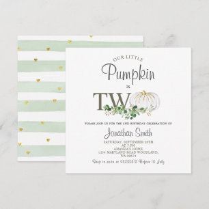 Invitation Notre Petit Citrouille Est Deux Anniversaires Flor