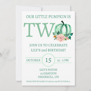 Invitation Notre petit Citrouille est la fête d'anniversaire 