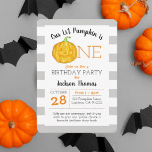 Invitation Notre petit Citrouille est un premier anniversaire