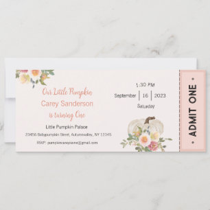 Invitation Notre petit Citrouille est une invitation, 1er ann