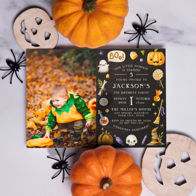 Invitation Notre petit Citrouille | Jolie fête d'anniversaire (Créateur téléchargé)