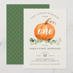 Invitation Notre petit Citrouille premier anniversaire