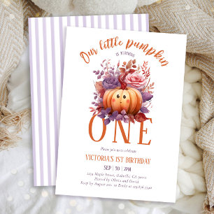 Invitation Notre Petit Citrouille Premier Anniversaire automn