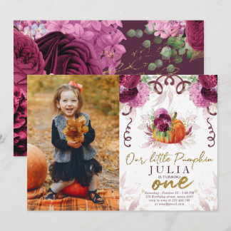 Invitation Notre Petit Citrouille Premier Anniversaire Bourgo