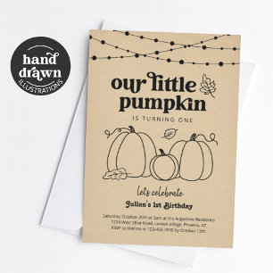 Invitation Notre Petit Citrouille Première Fête d'anniversair