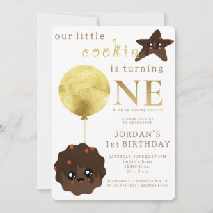 Invitation Notre Petit Cookie Tourne Un Mignet 1Er Anniversai