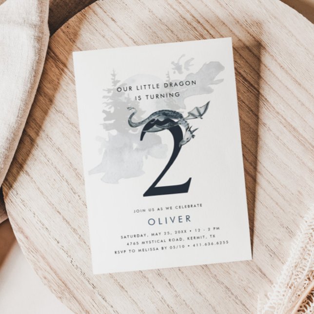 Invitation Notre Petit Dragon Boys 2e anniversaire (Créateur téléchargé)