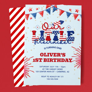 Invitation Notre petit fêtard bleu 1er anniversaire