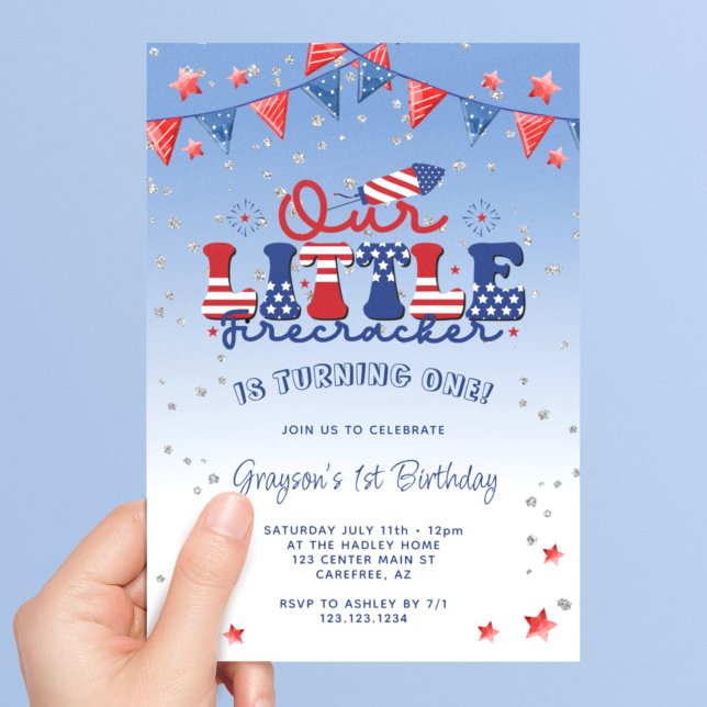 Invitation Notre petit fêtard premier anniversaire (Créateur téléchargé)