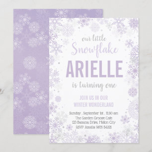 Invitation Notre Petit Flocon De Neige   Fille premier annive