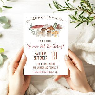 Invitation Notre petit Fungi, fête d'anniversaire sur le thèm