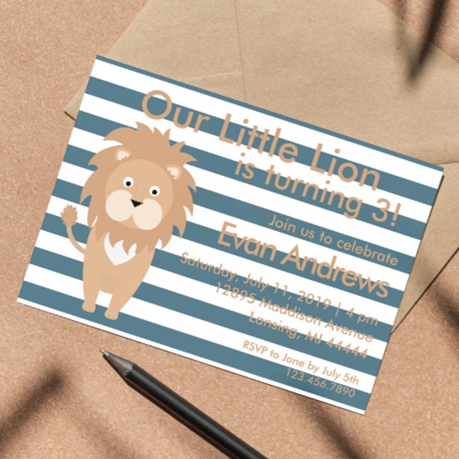 Invitation Notre petit lion, Anniversaire du Lion, anniversai (Créateur téléchargé)
