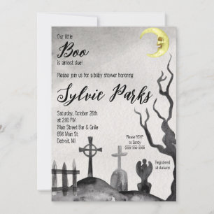 Invitation Notre petit livre est presque dû Baby shower de ci