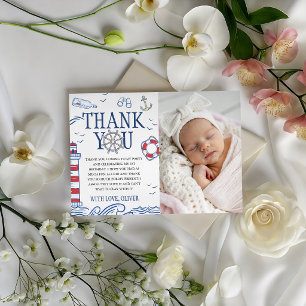 Invitation Notre petit marin Photo nautique remerciement