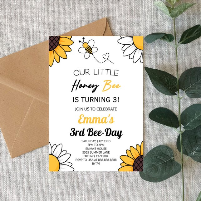 Invitation Notre Petit Miel Bee Bumble Bee Birthday Party (Créateur téléchargé)