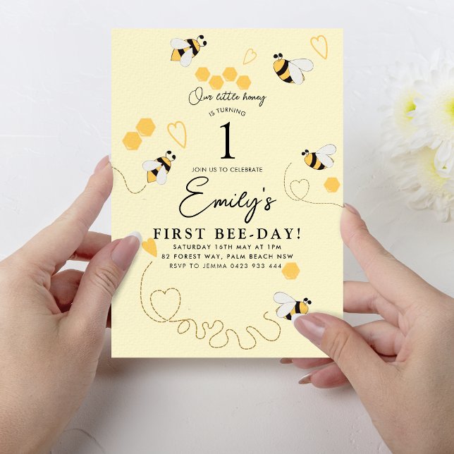 Invitation Notre petit miel fait un anniversaire d'abeilles (Créateur téléchargé)