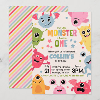Invitation Notre petit monstre a un an
