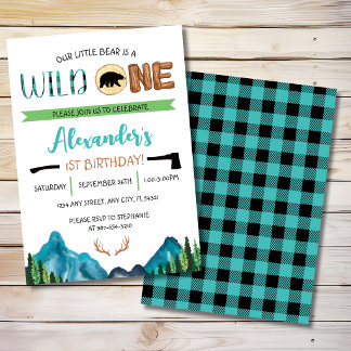 Invitation Notre petit ours est un anniversaire sauvage