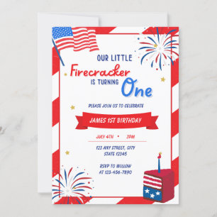 Invitation Notre petit pétard devient un anniversaire