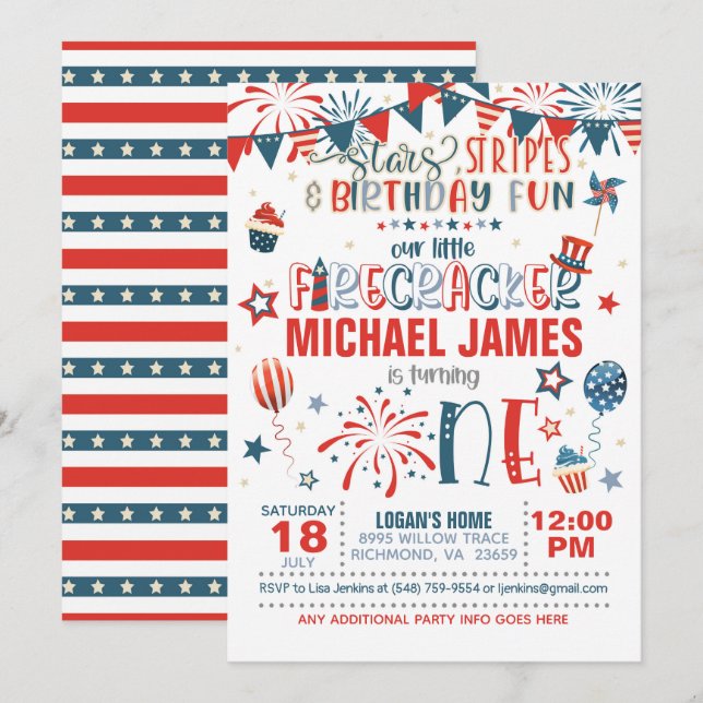 Invitation Notre Petit Pirateur 1er Anniversaire (S&S) (Devant / Derrière)