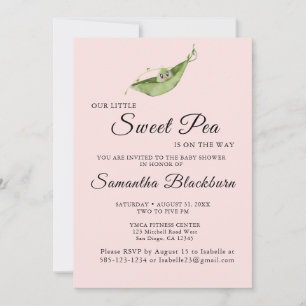 Invitation Notre Petit Pois Doux Sur Le Chemin Baby shower In