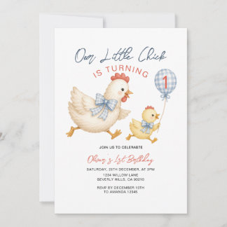 Invitation Notre Petit Poussin Fête Son Premier Anniversaire 