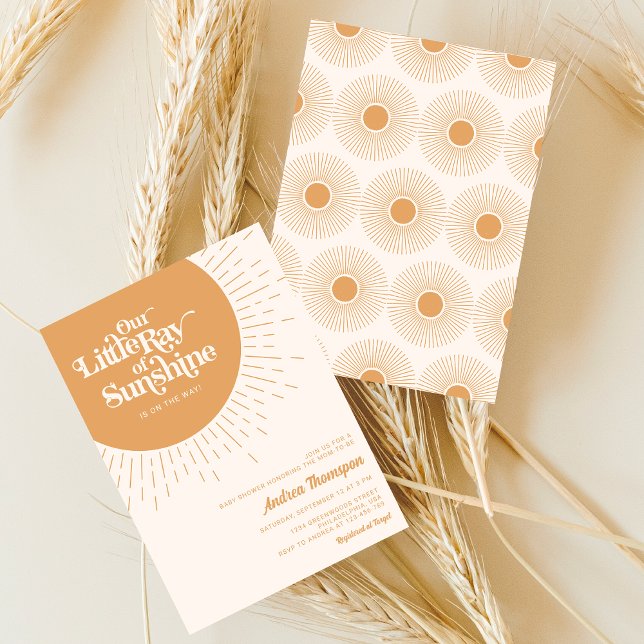 Invitation Notre petit rayon de soleil Baby shower Boho (Créateur téléchargé)