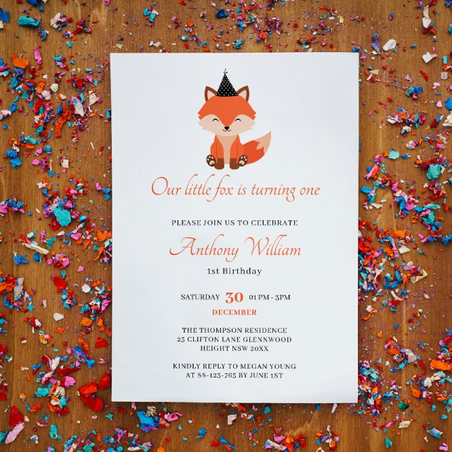 Invitation Notre petit renard Anniversaire (Créateur téléchargé)