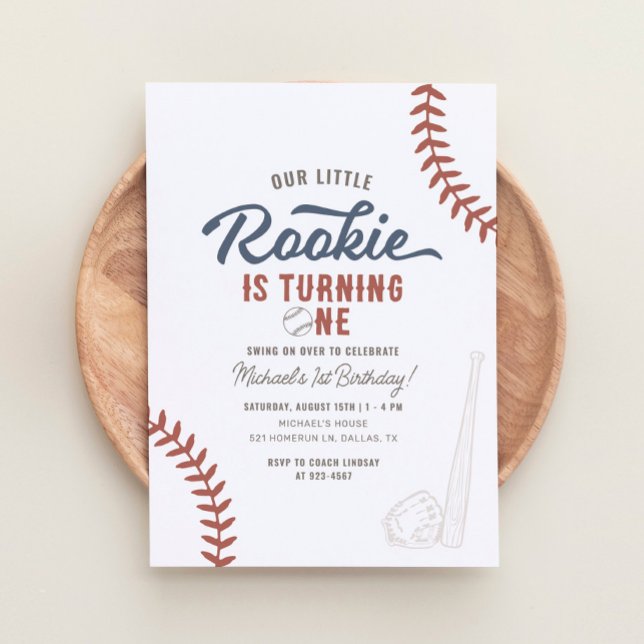 Invitation Notre petit rookie Baseball 1er anniversaire (Créateur téléchargé)