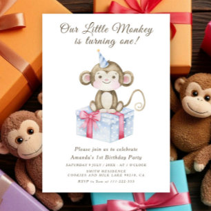 Invitation Notre petit singe premier anniversaire 