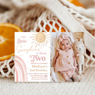 Invitation Notre Petit Soleil Arc-en-ciel 2e photo d'annivers