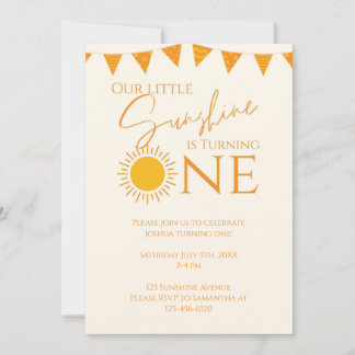 Invitation Notre Petit Soleil Fait Son Premier Anniversaire