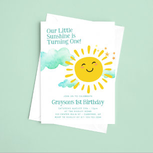 Invitation Notre Petit Soleil Moderne 1er Anniversaire