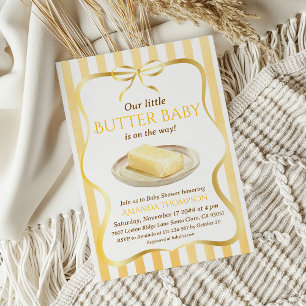 Invitation Notre petit thème d'arc-en-ciel jaune Baby Shower 