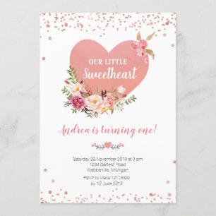 Invitation Notre petite amie fête un anniversaire