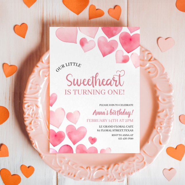 Invitation Notre Petite Amoureuse À L'Anniversaire (Créateur téléchargé)