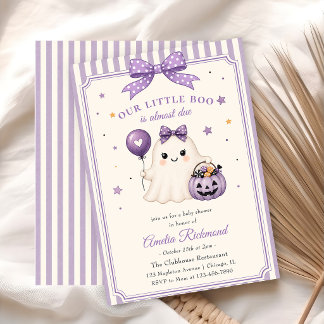Invitation Notre petite Boo Fête Prénatale Halloween Fantôme