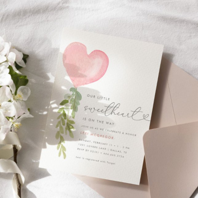 Invitation Notre petite chérie | Baby shower de Valentine (Créateur téléchargé)