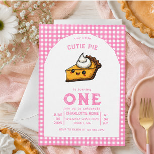 Invitation Notre petite chérie Pi Jour 1er Anniversaire