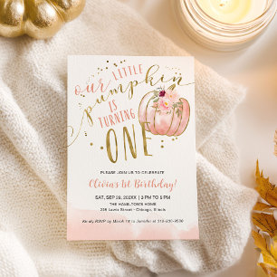 Invitation Notre petite citrouille a un an 1er anniversaire
