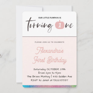 Invitation Notre petite citrouille a un an 1er anniversaire