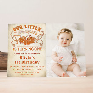 Invitation Notre petite citrouille fête son premier anniversa