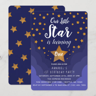 Invitation Notre petite étoile prend un 1er anniversaire