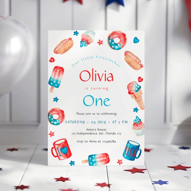 Invitation Notre petite fêteuse 1ère fête d'anniversaire (Créateur téléchargé)