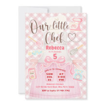 Notre Petite Fille Chef Rose Gingham Fête de Naiss