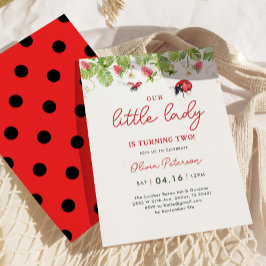 Invitation Notre Petite fille Ladybug 2e fête d'anniversaire