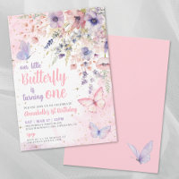 Notre petite fille papillon rose fête d'anniversai