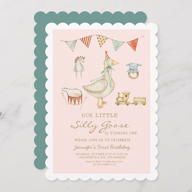 Invitation Notre petite oie qui tourne à l'Anniversaire (Créateur téléchargé)