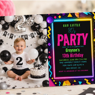 Invitation notre petite photo de fête d'anniversaire Rétro Né