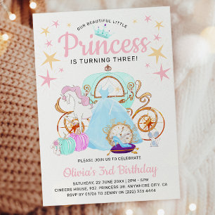 Invitation Notre petite princesse Fête d'anniversaire des fil